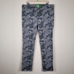 Hugo Boss Size 40 Leeman Slim Fit Digi Camo Performance Stretch Pants Black Gray